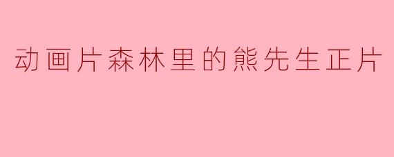 动画片森林里的熊先生正片