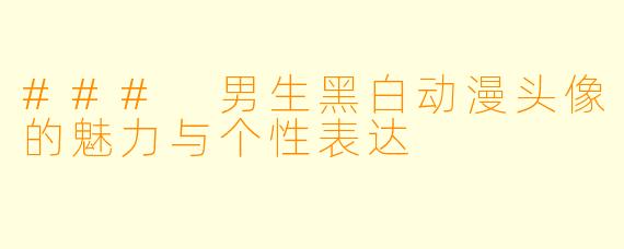 ### 男生黑白动漫头像的魅力与个性表达