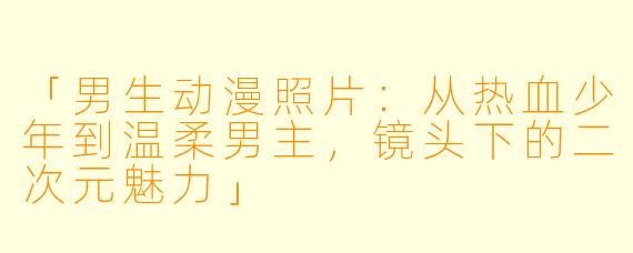 「男生动漫照片：从热血少年到温柔男主，镜头下的二次元魅力」