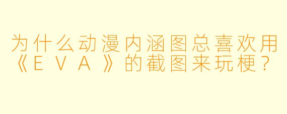 为什么动漫内涵图总喜欢用《EVA》的截图来玩梗?