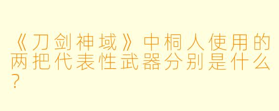 《刀剑神域》中桐人使用的两把代表性武器分别是什么？