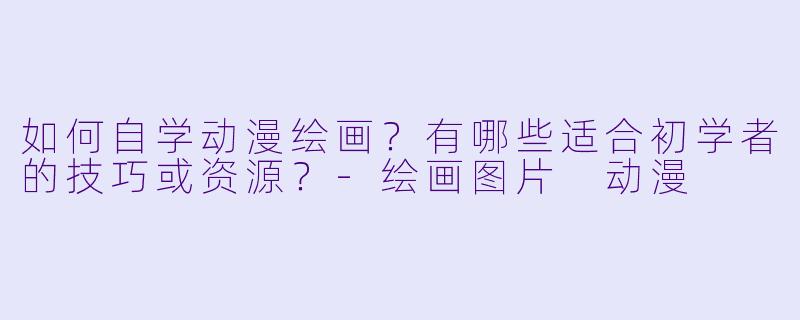 如何自学动漫绘画？有哪些适合初学者的技巧或资源？-绘画图片 动漫