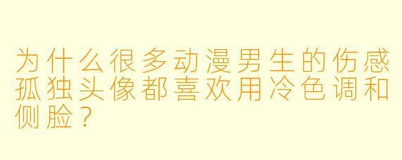 为什么很多动漫男生的伤感孤独头像都喜欢用冷色调和侧脸？