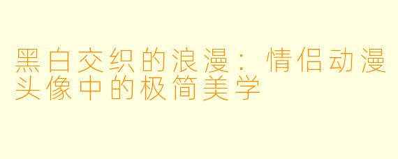 黑白交织的浪漫:情侣动漫头像中的极简美学