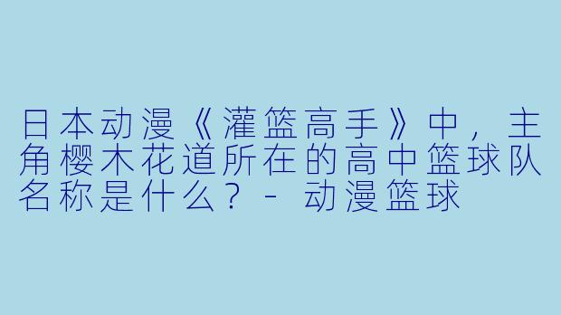 日本动漫《灌篮高手》中，主角樱木花道所在的高中篮球队名称是什么？-动漫篮球