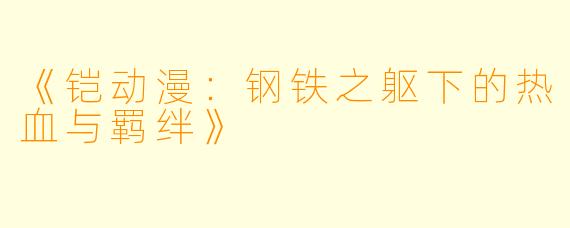 《铠动漫：钢铁之躯下的热血与羁绊》