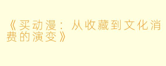 《买动漫：从收藏到文化消费的演变》