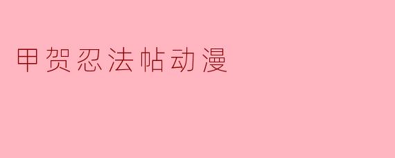 甲贺忍法帖动漫