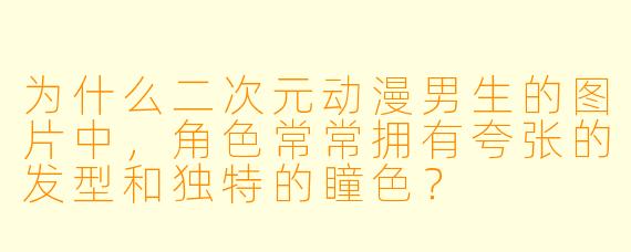 为什么二次元动漫男生的图片中，角色常常拥有夸张的发型和独特的瞳色？