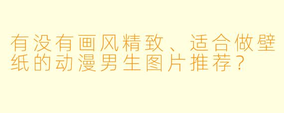 有没有画风精致、适合做壁纸的动漫男生图片推荐？