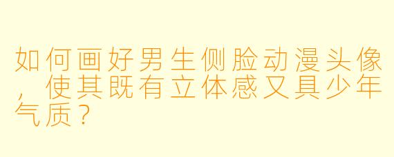 如何画好男生侧脸动漫头像，使其既有立体感又具少年气质？