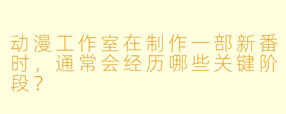 动漫工作室在制作一部新番时，通常会经历哪些关键阶段？