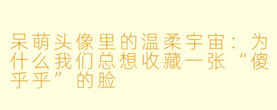 呆萌头像里的温柔宇宙：为什么我们总想收藏一张“傻乎乎”的脸