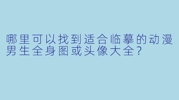 哪里可以找到适合临摹的动漫男生全身图或头像大全?