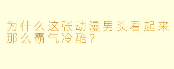 为什么这张动漫男头看起来那么霸气冷酷？