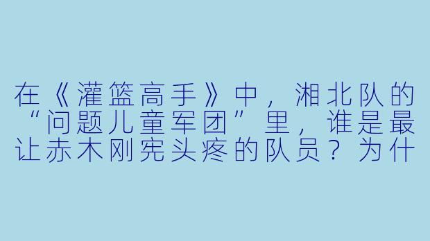 在《灌篮高手》中，湘北队的“问题儿童军团”里，谁是最让赤木刚宪头疼的队员？为什么？-日本动漫篮球