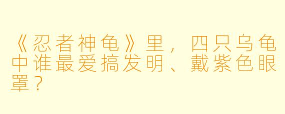 《忍者神龟》里，四只乌龟中谁最爱搞发明、戴紫色眼罩？