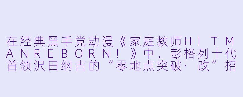 在经典黑手党动漫《家庭教师HITMANREBORN!》中,彭格列十代首领沢田纲吉的“零地点突破·改”招式,其核心原理是什么?-黑手党动漫