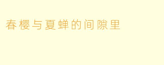 春樱与夏蝉的间隙里