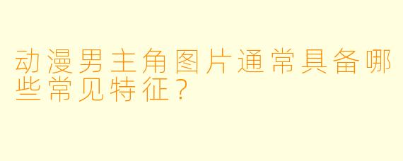 动漫男主角图片通常具备哪些常见特征？