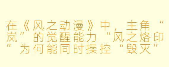 在《风之动漫》中,主角“岚”的觉醒能力“风之烙印”为何能同时操控“毁灭”与“守护”两种对立形态?