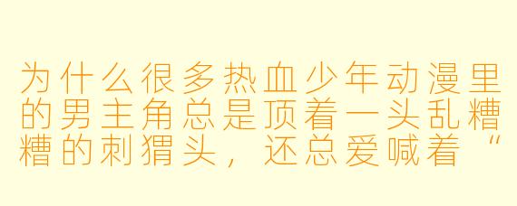 为什么很多热血少年动漫里的男主角总是顶着一头乱糟糟的刺猬头,还总爱喊着“我要成为XX王”?