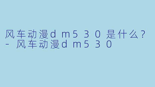 风车动漫dm530是什么？-风车动漫dm530