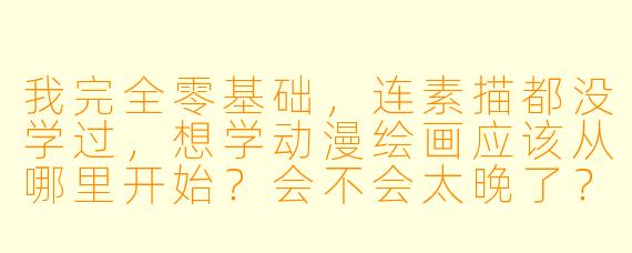 我完全零基础，连素描都没学过，想学动漫绘画应该从哪里开始？会不会太晚了？