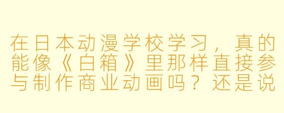 在日本动漫学校学习,真的能像《白箱》里那样直接参与制作商业动画吗?还是说主要靠自学?
