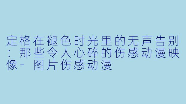 定格在褪X 时光里的无声告别:那些令人心碎的伤感动漫映像-图片伤感动漫