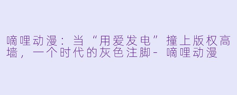 嘀哩动漫:当“用爱发电”撞上版权高墙,一个时代的灰X 注脚-嘀哩动漫