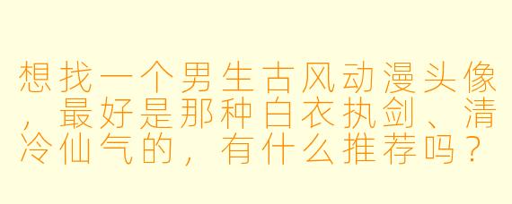 想找一个男生古风动漫头像,最好是那种白衣执剑、清冷仙气的,有什么推荐吗?